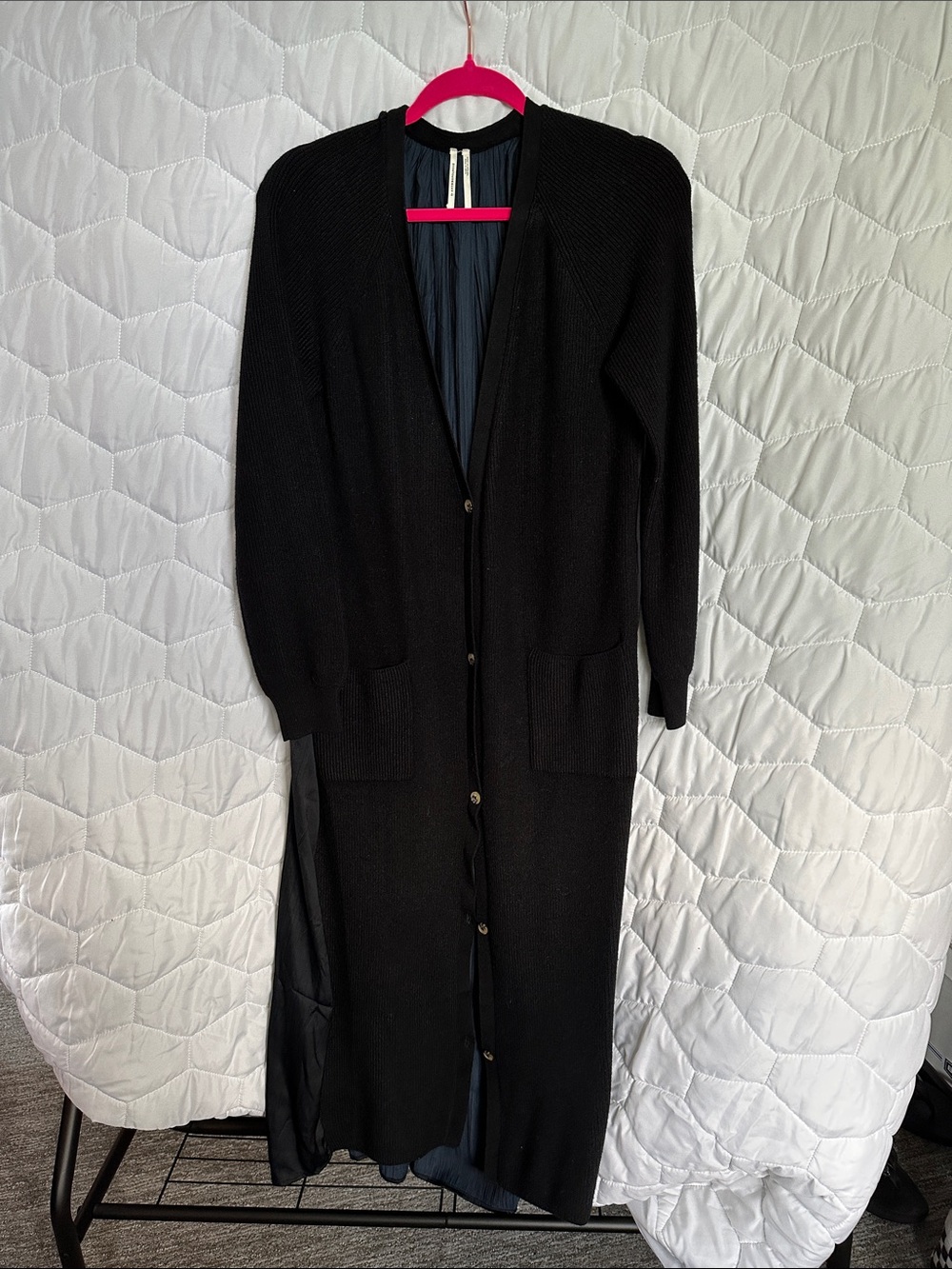 Anthropologie Black Long Button-Up Women's Cardigan